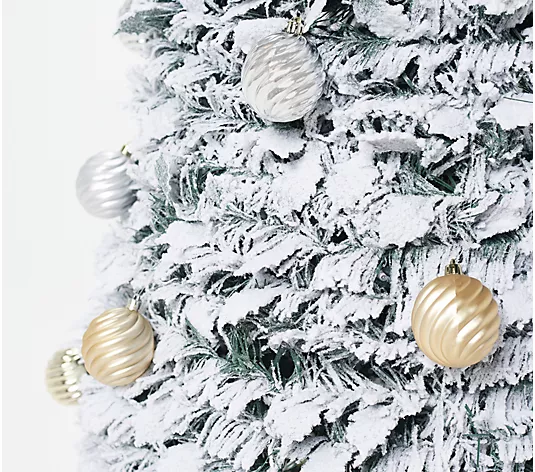🌲Last day of clearance!!🌲Barthtbara King 6' Flocked Pre-Lit Pop-Up Tree