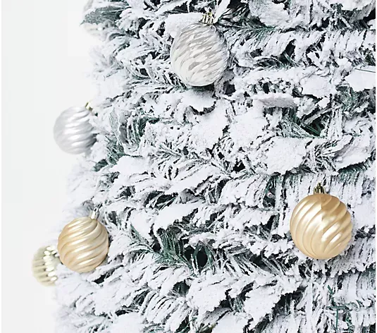 🌲Last day of clearance!!🌲Barthtbara King 6' Flocked Pre-Lit Pop-Up Tree