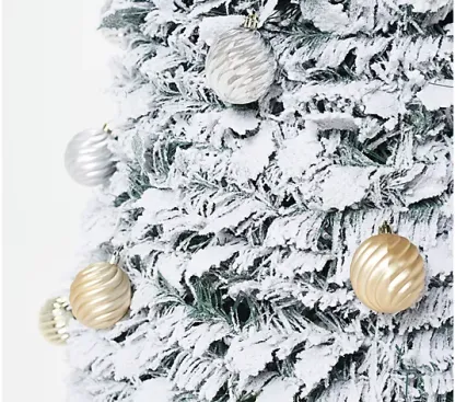 🌲Last day of clearance!!🌲Barthtbara King 6' Flocked Pre-Lit Pop-Up Tree