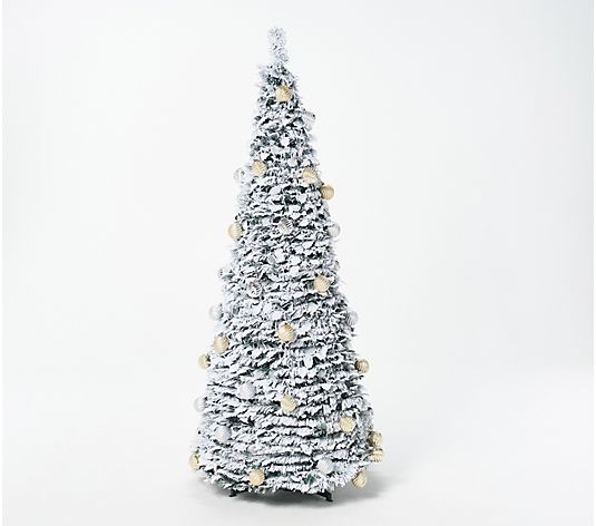 🌲Last day of clearance!!🌲Barthtbara King 6' Flocked Pre-Lit Pop-Up Tree