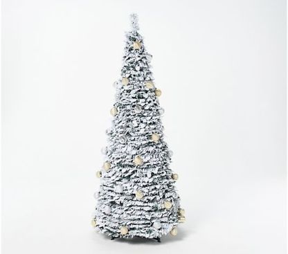 🌲Last day of clearance!!🌲Barthtbara King 6' Flocked Pre-Lit Pop-Up Tree