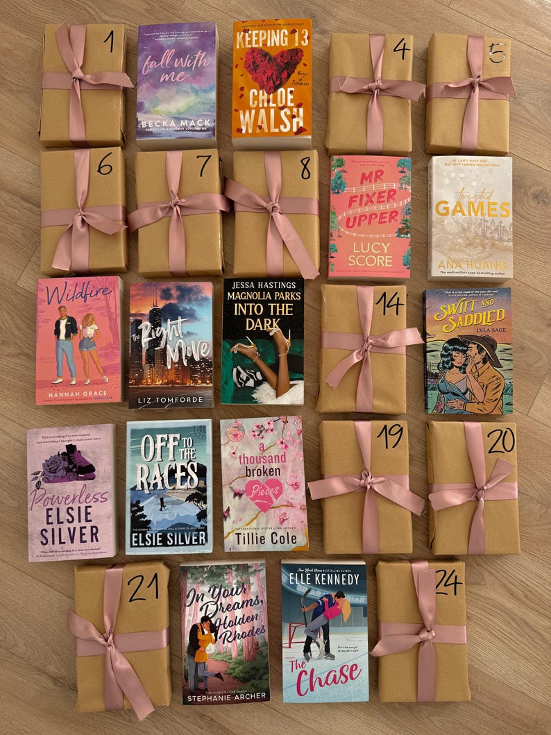 2024 Book Advent Calendar, Dark Romance, Adult Book Christmas Gift, Fiction Books,  Christmas Present, Christmas Gift, Book Lovers