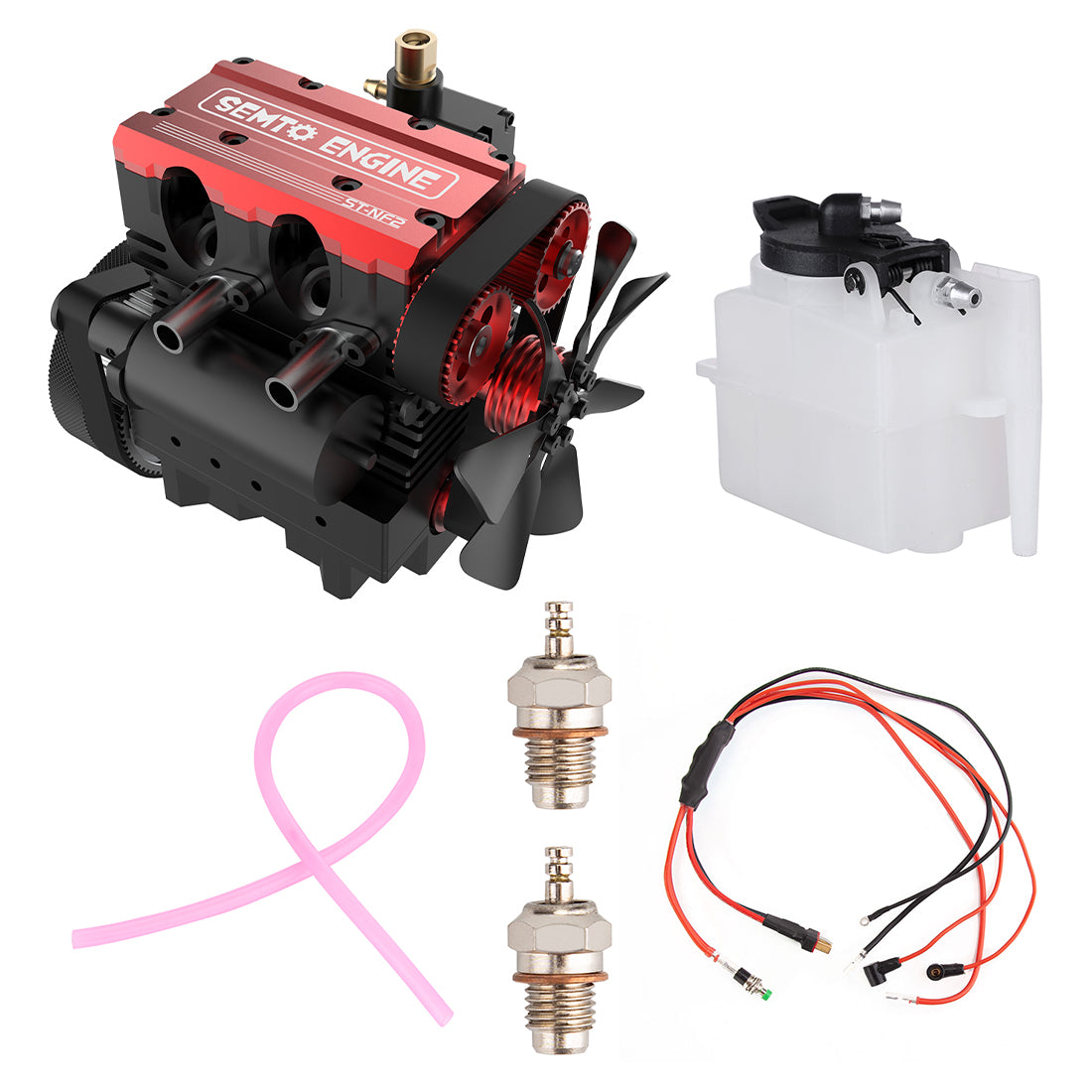 SEMTO ENGINE ST-NF2 DIY Build a Nitro 4 Stroke 2 Cylinder Engine Kit That Runs- FS-L200AC