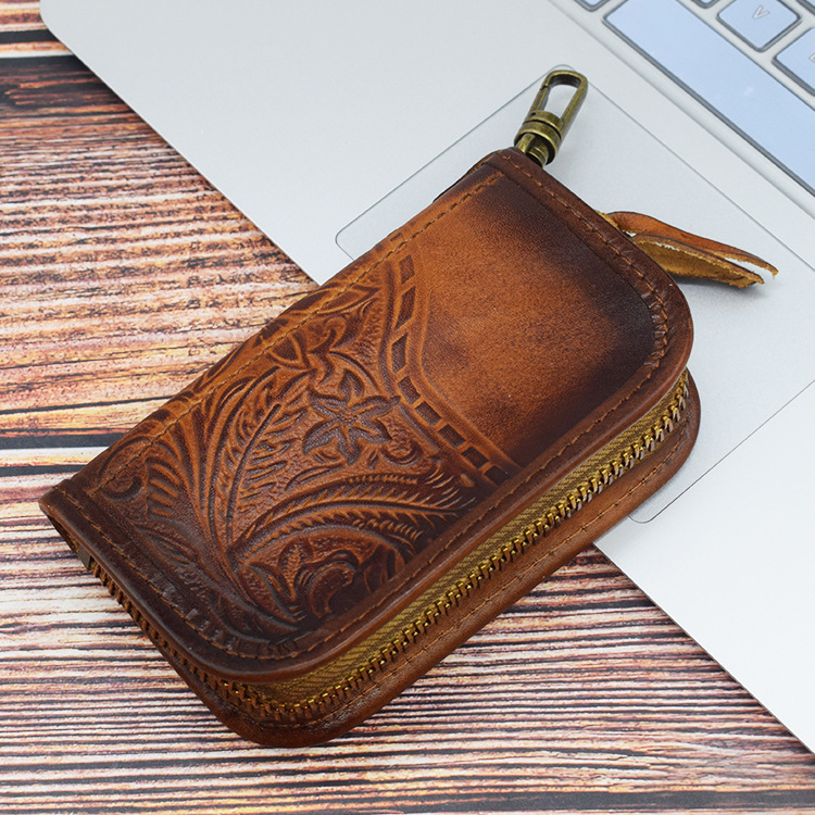 American style hand-embossed key bag