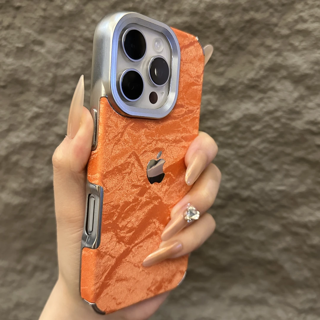 Electroplated flannel snow mountain pattern mobile phone case for iPhone