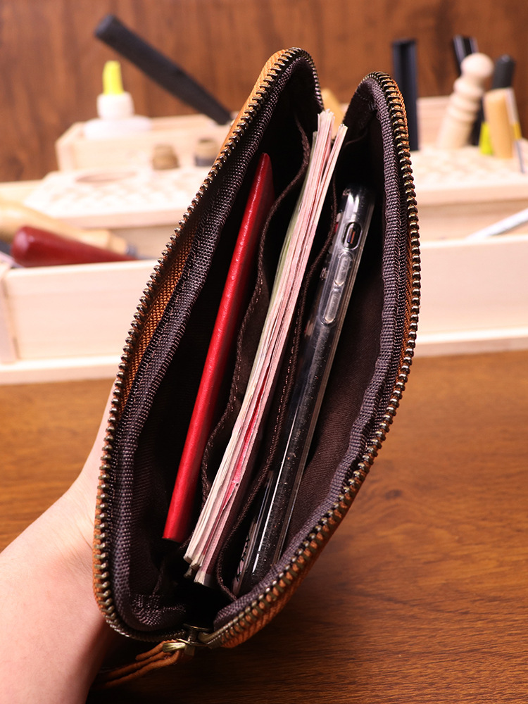 New style distressed handmade cowhide clutch bag