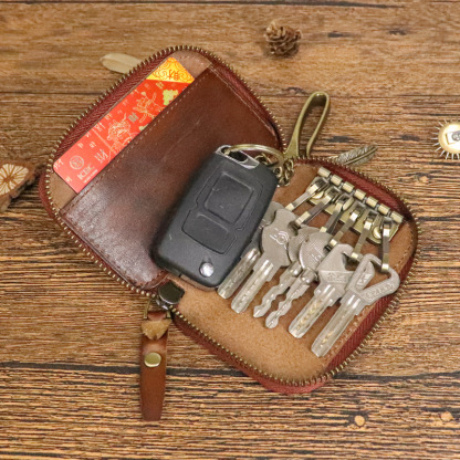 American retro handmade key bag