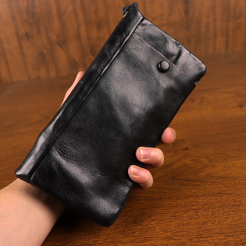 New top layer cowhide handmade long wallet