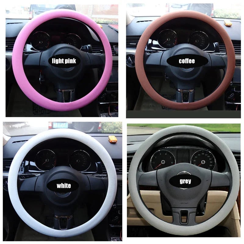🔥Cool non-slip silicone steering wheel protector