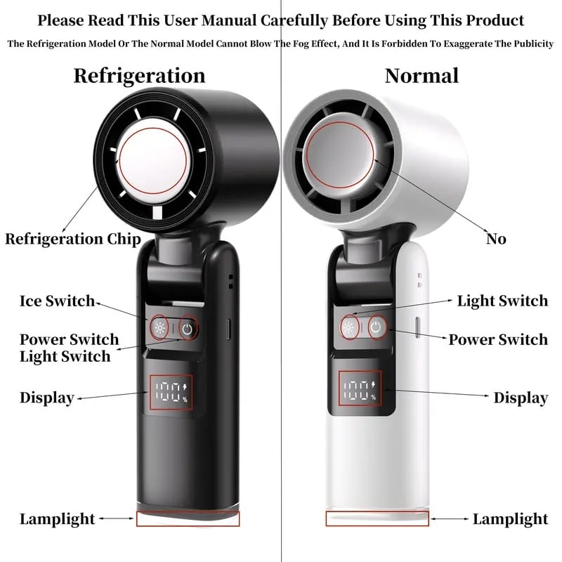 🌞Summer Hot Sale 49% OFF - Multifunction Portable Handheld Turbo Ice-Cooling Fan