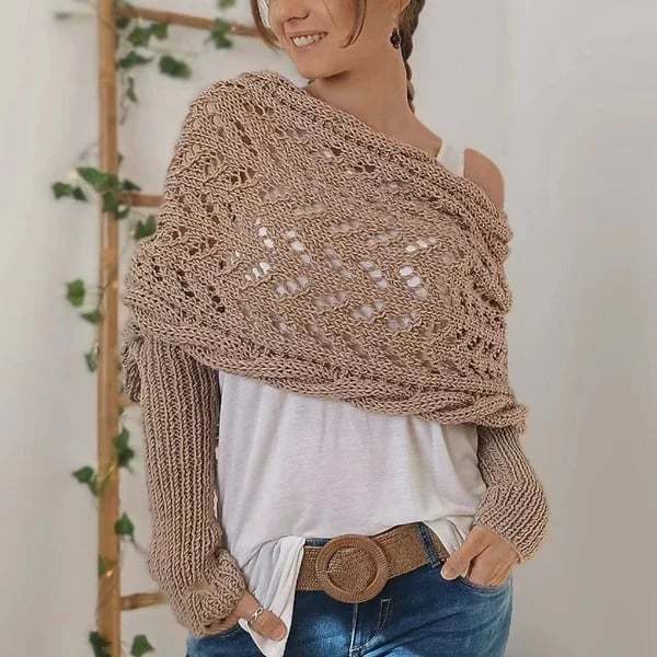 🔥Hot Save 49% OFF🔥Knitted Cable Wrap, Shrugs For Women, Knitted Wrap