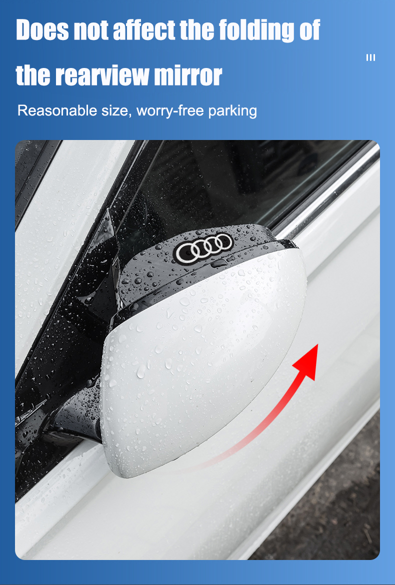 🔥Hot Selling🔥 Car Rear View Mirror Small Round Mirror Rain Eyebrow (2PCS)