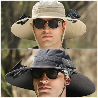 🏆 50K+ SOLD! – Almost Gone-⚡2025 New Ultralight Solar Fan Sun Hat – Lighter Than a Baseball!⚾