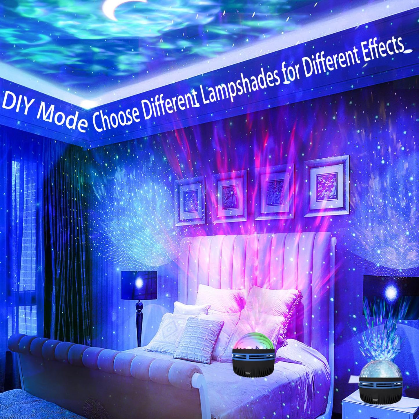 🔮2 in 1 Northern Lights and Ocean Wave Projector - With 7 Light Effec