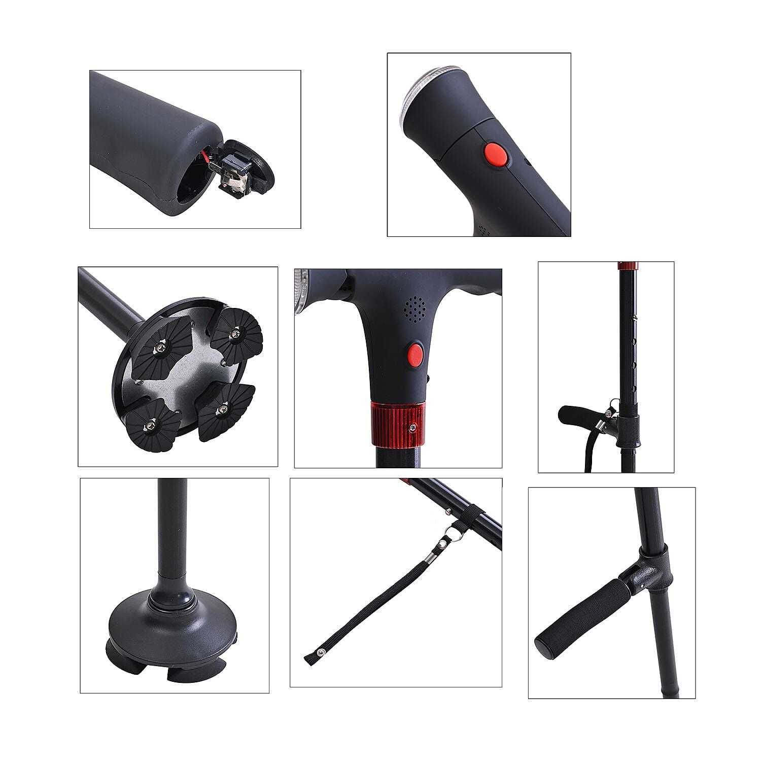 Smart Easy Up Cane With 2 Handle & Anti Slip Base