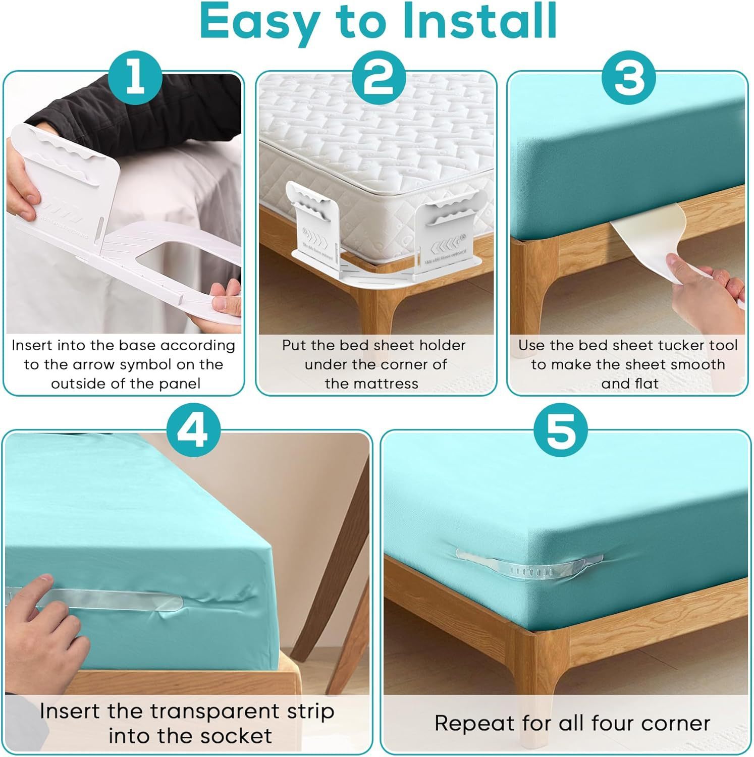 💖Last Day 49% OFF💖Sheet Holders - Secure Bed Sheets Firmly in Place - 4 Pack