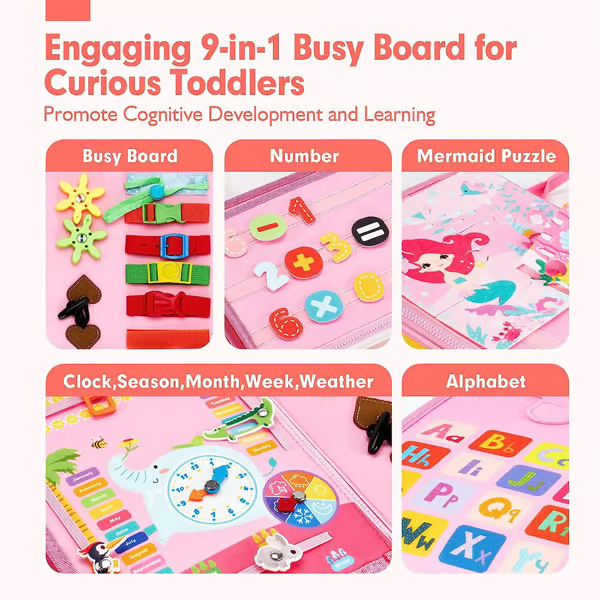 🔥Clearance Sale - 45% OFF🔥 Toddler Busy Board | Preschool Learning Activities | Gift for Kids