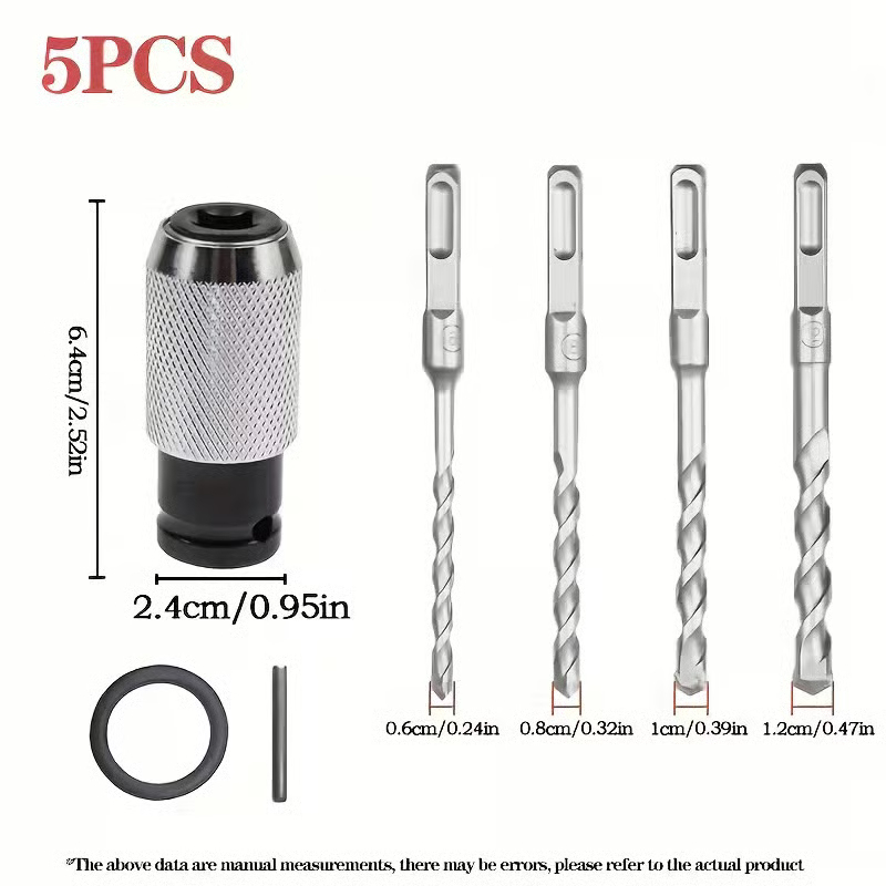 Rotary Hammer Adapter with Impact Drill Bits Set