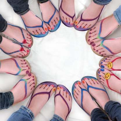 Women Manicure Print Flip Flop Socks