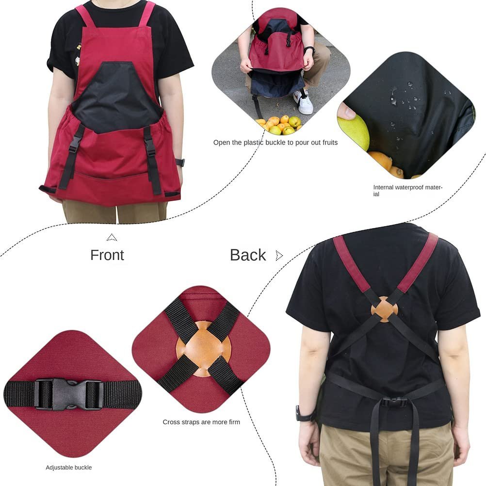 Cross Back Gardening Apron With Deep Kangaroo Release Pockets