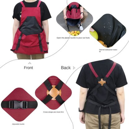 Cross Back Gardening Apron With Deep Kangaroo Release Pockets