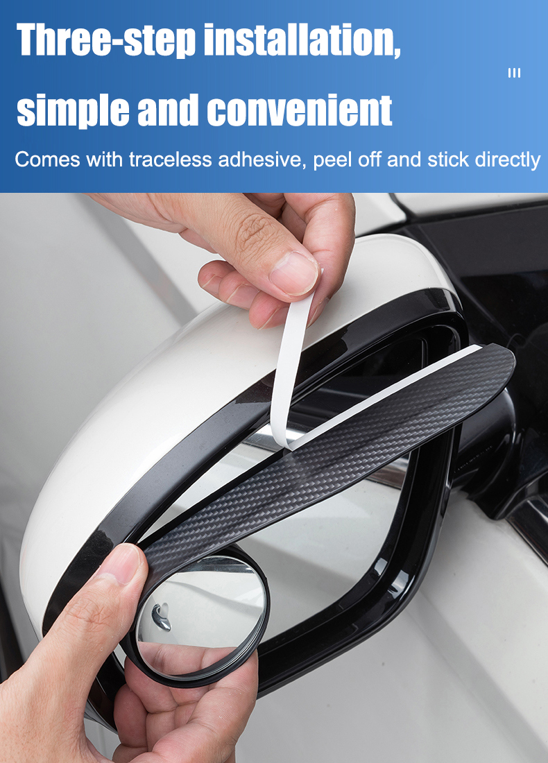🔥Hot Selling🔥 Car Rear View Mirror Small Round Mirror Rain Eyebrow (2PCS)