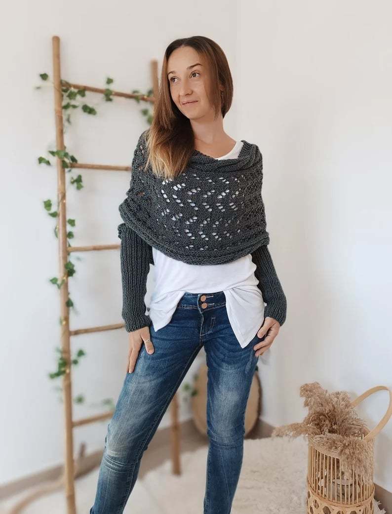 🔥Hot Save 49% OFF🔥Knitted Cable Wrap, Shrugs For Women, Knitted Wrap