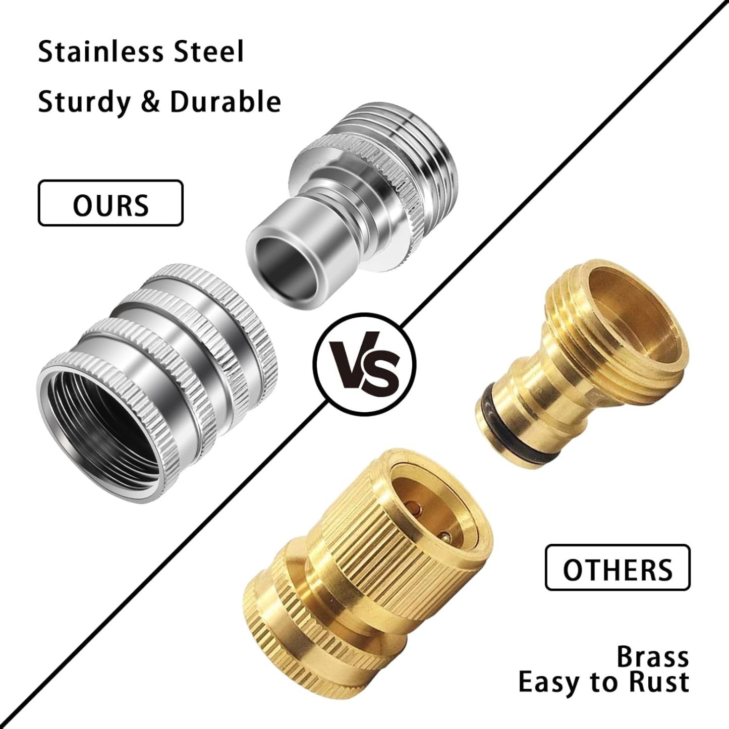 🍃Stainless Steel Garden Hose Quick Connect Fittings Set