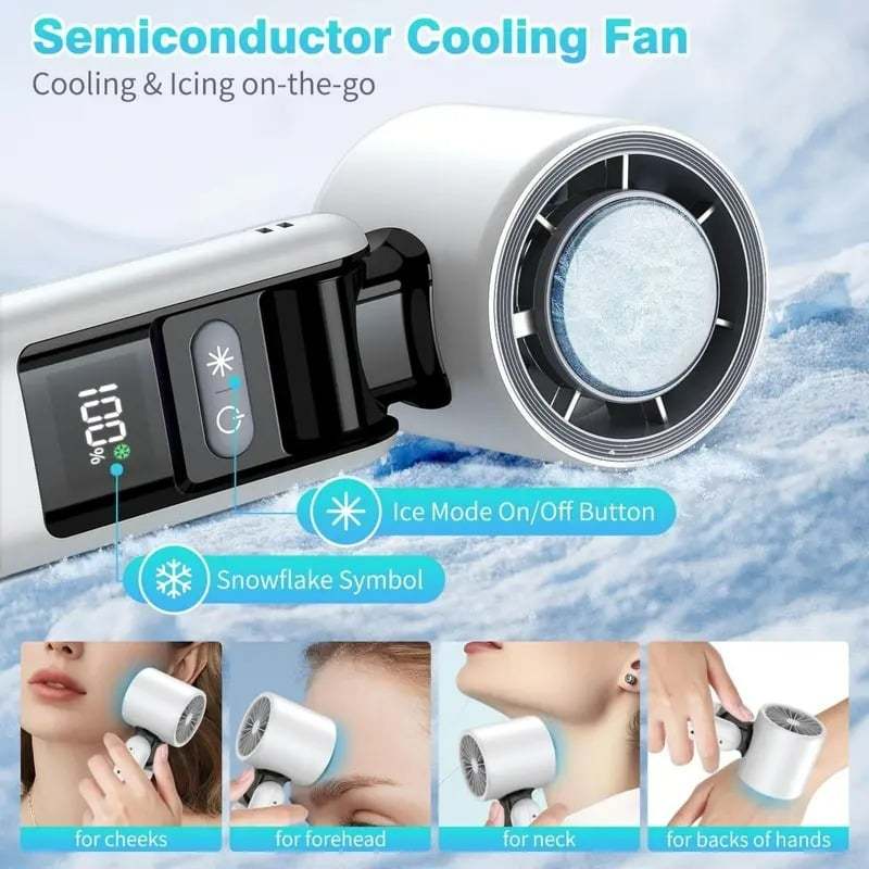 🌞Summer Hot Sale 49% OFF - Multifunction Portable Handheld Turbo Ice-Cooling Fan