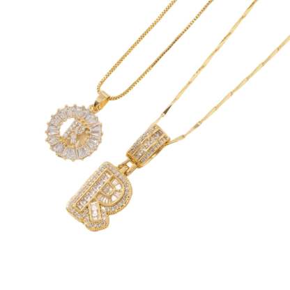 2 Pack - Initial Letter Pendant Necklaces