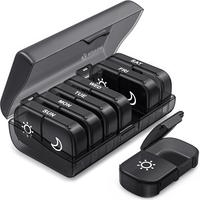 Portable Travel Pill Organizer,7-Day Pill Box