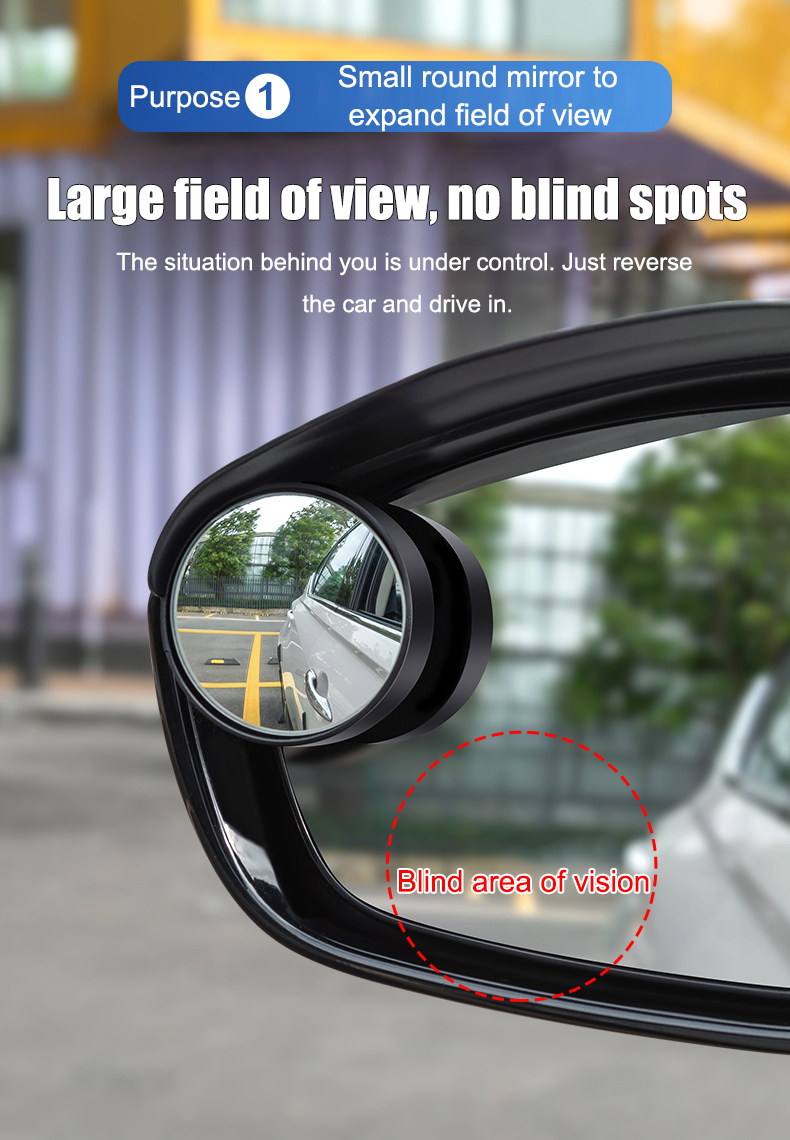 🔥Hot Selling🔥 Car Rear View Mirror Small Round Mirror Rain Eyebrow (2PCS)