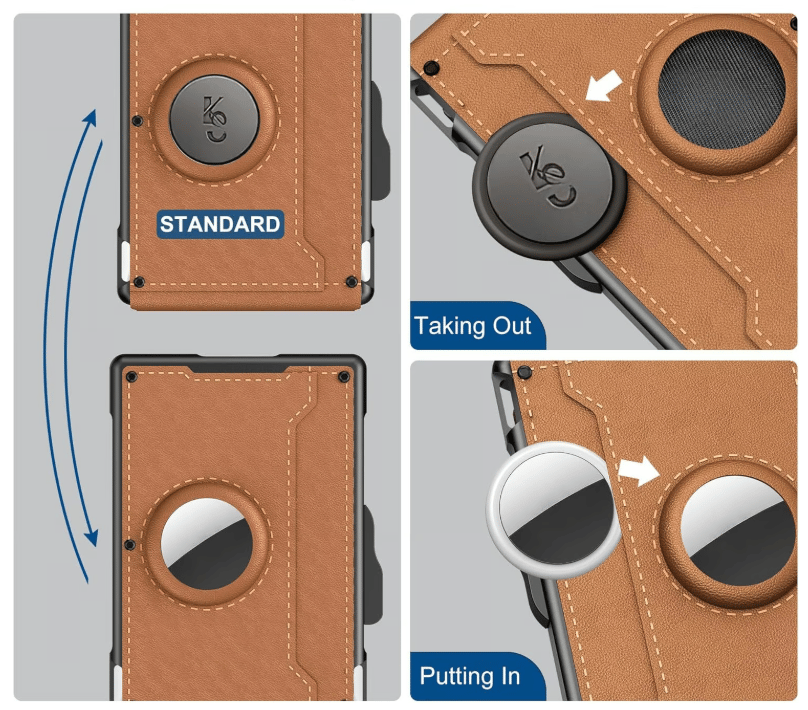 ✨Wallet for Men - with Pop Up Aluminum Case Money Clip Slim Leather Slots Credit Card Holder RFID Blocking Bifold Minimalist Wallet