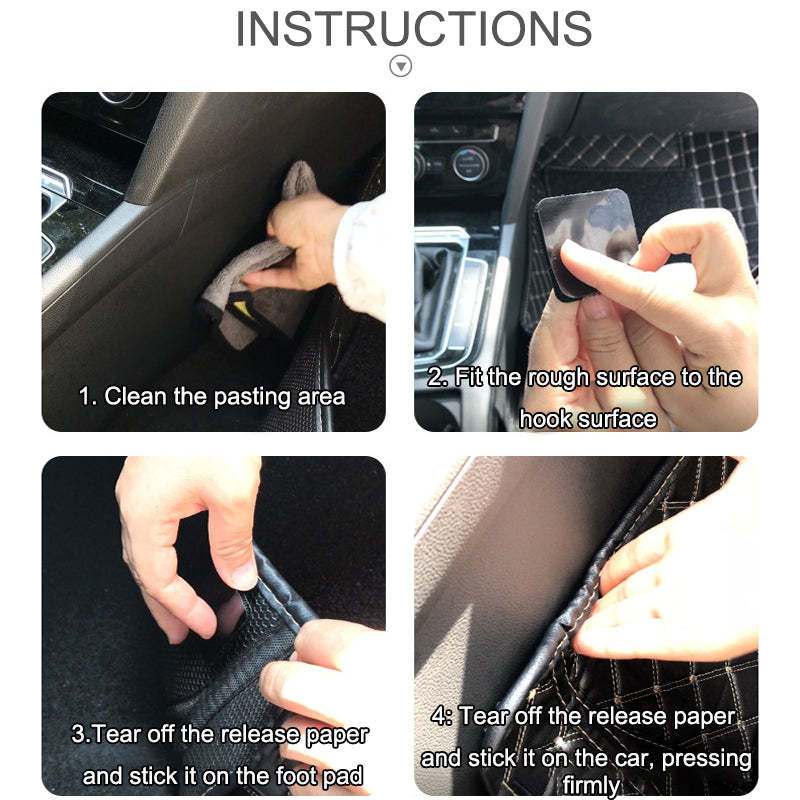 Car Floor Mat Invisible Fixed Patch Buckle Anti-slip Velcro Car Adhesive Patch Double-sided Tape