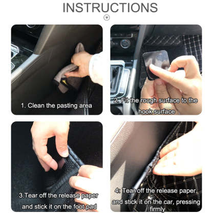 Car Floor Mat Invisible Fixed Patch Buckle Anti-slip Velcro Car Adhesive Patch Double-sided Tape