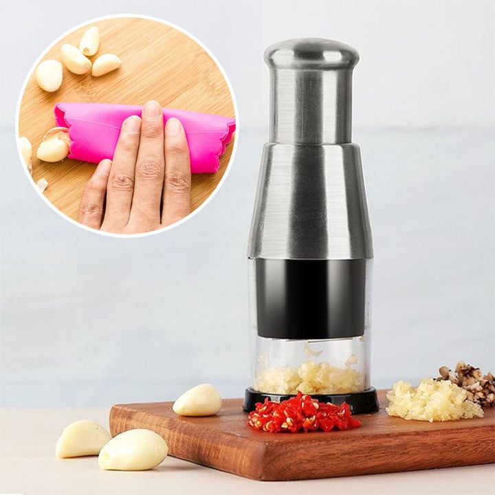 🥳🥳🥳SUMMER Hot Sale 48% OFF-Pressed Garlic Chopper(🔥Order now and get a free roll garlic peeling machine🔥)