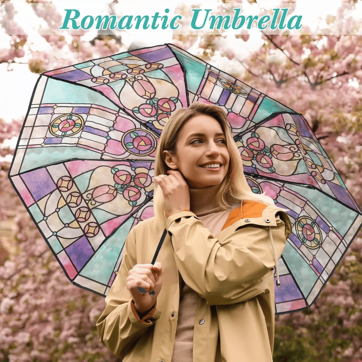 🔥Hot Sale 49% OFF -Vintage Stained Automatic Umbrella