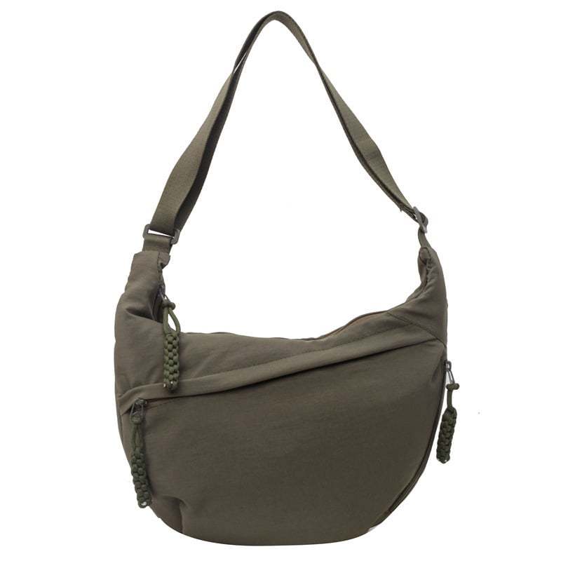 Women's Fashion Plain Color Nylon Crossbody Bag