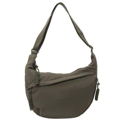 Women's Fashion Plain Color Nylon Crossbody Bag