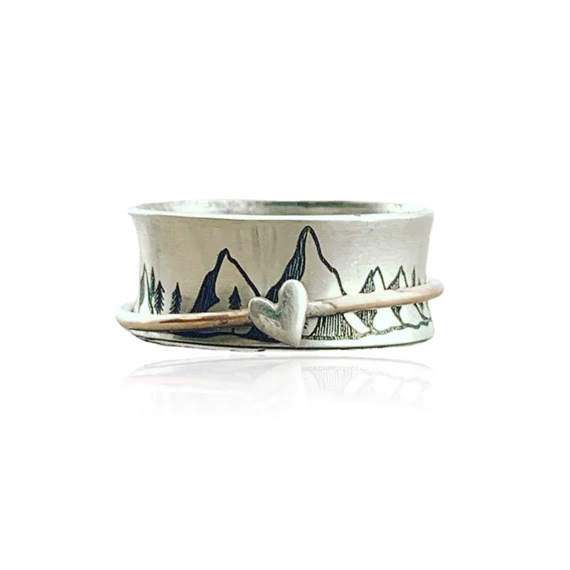 Keep Climbing Large Circle Fidget Ring