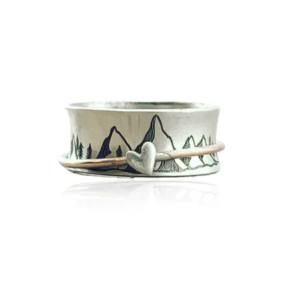 Keep Climbing Large Circle Fidget Ring