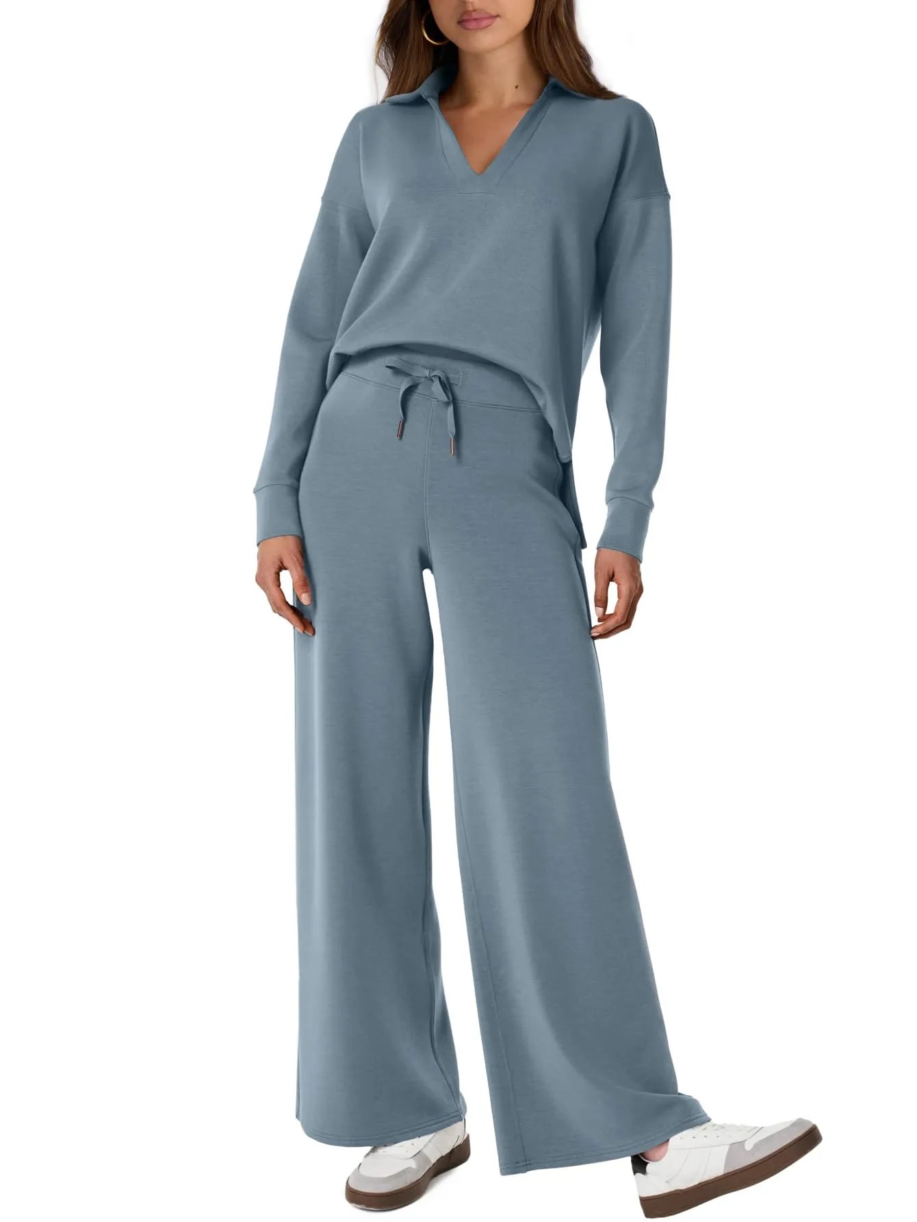 🔥Last Day 49% Off🔥Women's 2 Piece Sets Outfits Casual Long Sleeve Sweatsuits Sets (Same as in the video)
