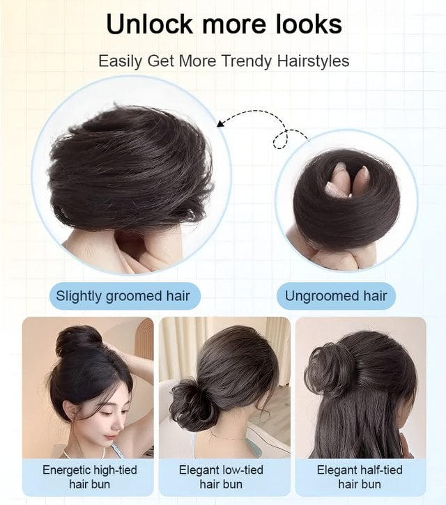 Real Hair Bun Wig