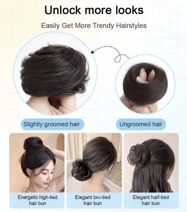 Real Hair Bun Wig