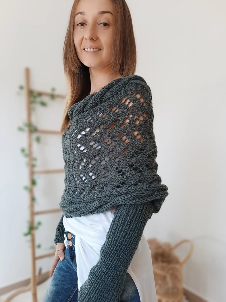 🔥Hot Save 49% OFF🔥Knitted Cable Wrap, Shrugs For Women, Knitted Wrap