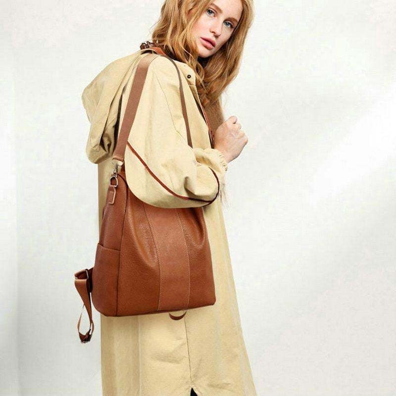 limited edition leather ladies' anti-theft backpack