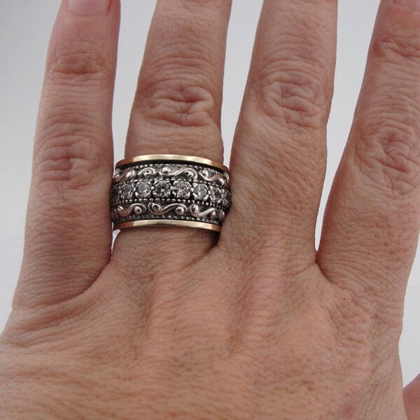 925 Sterling Silver Carved Gemstone Ring