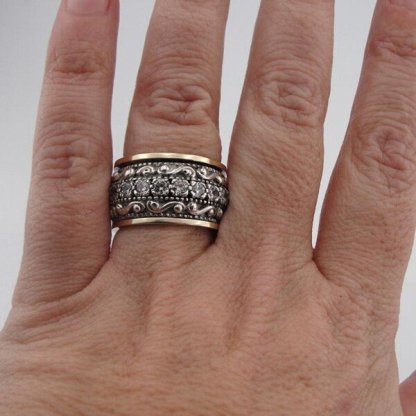 925 Sterling Silver Carved Gemstone Ring