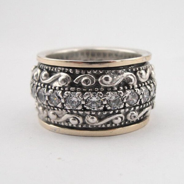 925 Sterling Silver Carved Gemstone Ring