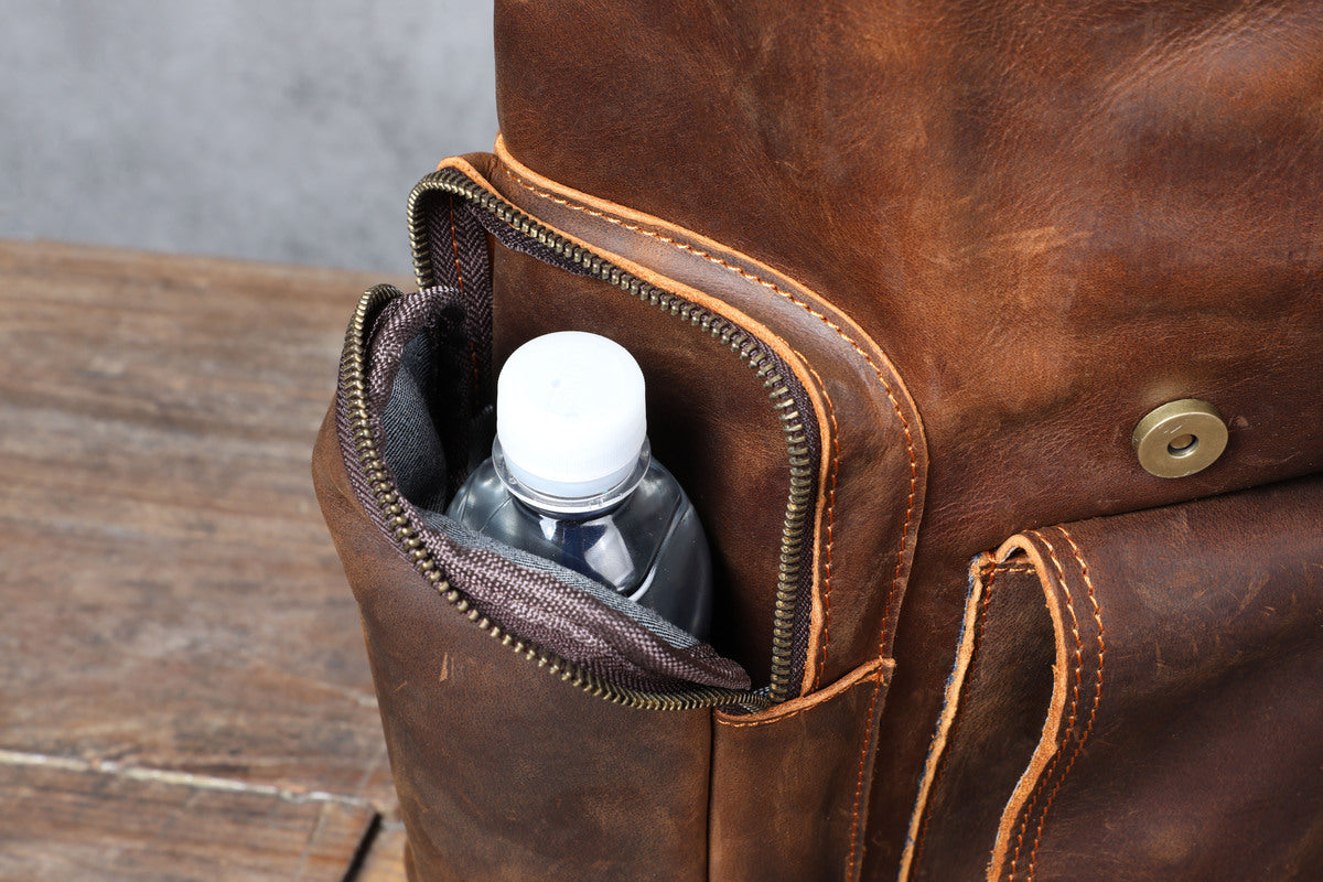 bohemian leather laptop bag backpack